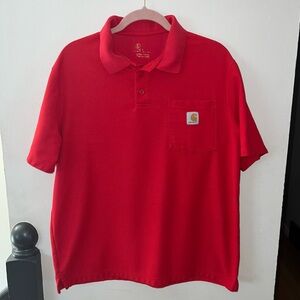Carhartt Classic Red Polo Shirt – Size Large